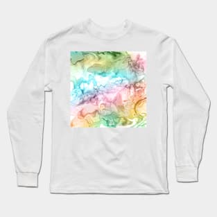 Alcohol Ink swirl - Green mix Long Sleeve T-Shirt